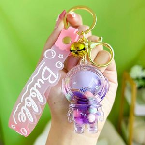 Kawaii Girl Boy Keyring Holder Creative Floating Oil Acrylic Bagpack Pendant Car <b>Key</b> <b>Ring</b> Cute Liquid Astronaut Keychain - Product Image 5