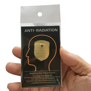 Autocollant anti-radiation EMR Blocker <span class=keywords><strong>EMF</strong></span> Protection 5G, bouclier quantique à ions négatifs pour téléphone, ions négatifs 24K doré - Product Image 1