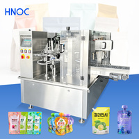 Machine de remplissage et de bouchage rotative pour sachets pré-remplis de jus HNOC avec bec verseur, type Doypack