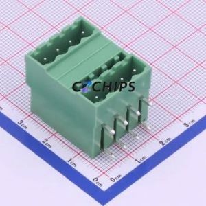 KF2EDGRH-5.0-2*4P Plug-in Terminal Block Bent Lead Through Hole,P=5mm <b>Board</b>-to-<b>Board</b> / Socket - Closed 5mm Green Right Angle Pin - Product Image 1