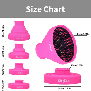 Asciugacapelli diffusore universale pieghevole in Silicone per asciugacapelli con diffusore accessorio diffusore per asciugacapelli per capelli ricci - Product Image 5