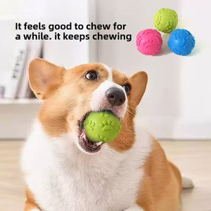 Palla Giocattolo Sonora per Animali Domestici in TPR Elastico, Lavabile, Galleggiante, per Addestramento, con Stampa di Zampe, Attivabile Vocalmente, Anti-morso e Anti-masticazione, Vendita Diretta dalla Fabbrica - Product Image 4