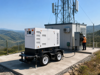 Générateurs diesel Cummins 25 kVA sur remorque, générateur mobile diesel 20 kW, système de refroidissement par eau, générateur sans balais, monophasé AC