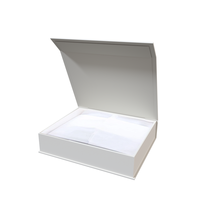 Caja de Regalo Rígida Blanca Plegable de Papel Personalizada para Vestidos, Caja de Regalo Magnética para Bufandas, Caja de Almacenamiento para Camisetas y Prendas