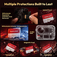 Kartu Mini TF SD 8GB 16GB 32GB 64GB 128GB 256GB Plastik A1 V30 Kecepatan Tinggi Biru/Hitam untuk Kamera Drone Kamera Keamanan DVR GPS