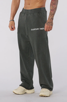 Customize Men's Oversized Washed Pants High Quality Cotton Plus Size Baggy Stacked Gym Sports Pants DTG Screen Printing Pants