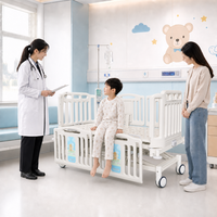 Lit d'hôpital électrique réglable à 5 fonctions, lit médical pédiatrique, lit d'hôpital pour enfants, barrières latérales en ABS pour clinique et service
