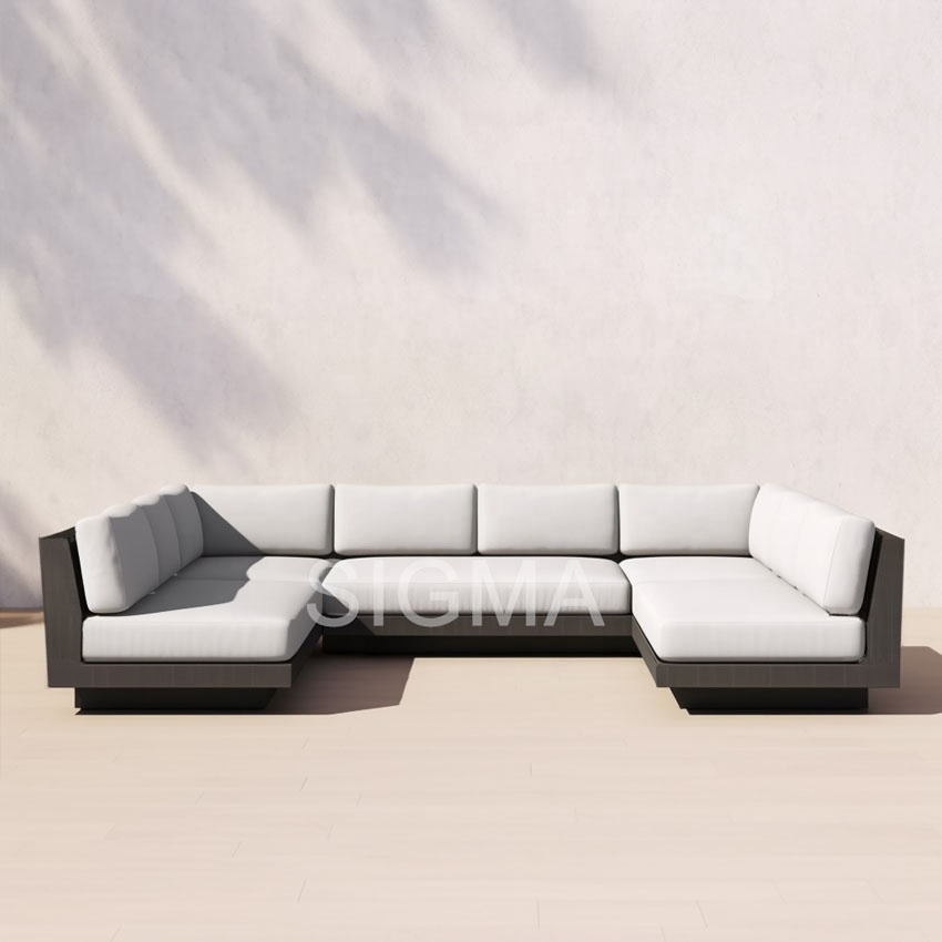 Hot sale modern hotel outdoor sofa set aluminum furniture garden sofa sectional