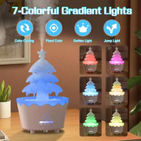 Nouveauté Diffuseur d'aromathérapie Arbre de Noël 250ML avec lumière LED, humidificateur à gouttes de pluie style nuage, diffuseur de brume d'huiles essentielles