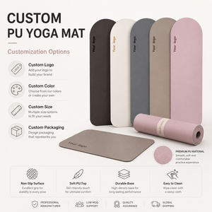 Tapete de Yoga de PU con Logotipo Personalizado, 6mm de Grosor, Antideslizante, con Correa de Transporte para Gimnasio, Fitness, Pilates y Estudio - Product Image 2
