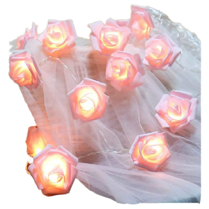 Guirlande lumineuse en forme de rose pour la décoration de fêtes, mariages, Noël, éclairage de vacances - pour la chambre, le jardin ou les lampadaires - Product Image 2