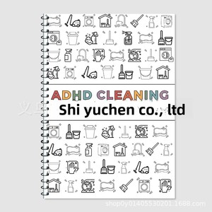Nouveauté transfrontalière : Cahier à spirale anglais pour le nettoyage des esprits (ADHD), avec reliure spirale – Planificateur simple style croquis et gribouillis, idéal pour un cadeau - Product Image 1