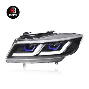Phare de voiture pour <span class=keywords><strong>BMW</strong></span> Série 3 <span class=keywords><strong>E90</strong></span> <span class=keywords><strong>2005</strong></span>-2012, ensemble de phares améliorés avec feux de jour LED et clignotants - Product Image 3