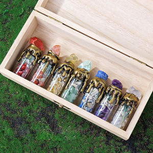 Natürliche rohe Kristallstein-Hexen flasche Gemischte Kristall chips, die Flasche für Halloween wünschen - Product Image 5