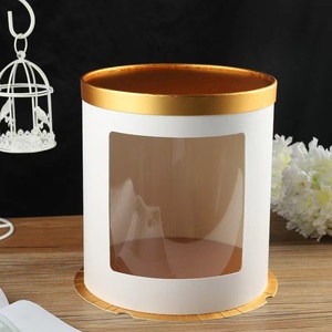 4 6 8 <span class=keywords><strong>10</strong></span> pouces Boîte à gâteaux avec fenêtre transparente Boîte d'emballage de fleurs pour cadeaux de la Saint-Valentin - Product Image 6