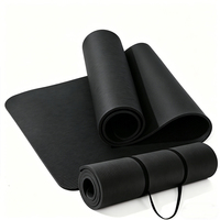 Tapete de Yoga NBR de 15/10/8 mm, Multiusos, Antideslizante, para Hombres, Mujeres y Niños, para Yoga, Pilates, Gimnasio, Ejercicio, con Correa de Transporte