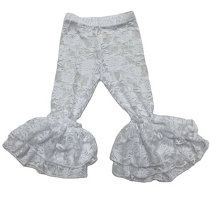 <span class=keywords><strong>Pantaloni</strong></span> a Zampa d'Elefante in Pizzo Bianco per Bambine, Personalizzabili Senza Quantità Minima, Marca Qingli OEM - Product Image 1