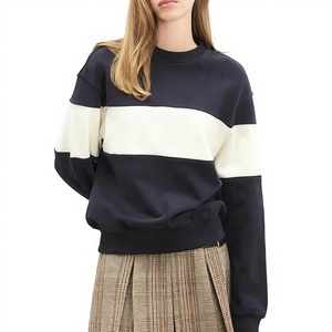 Sweat-shirt surdimensionné personnalisé avec logo OEM pour femme, col rond, épaules tombantes, manches longues, tricot décontracté en mélange de coton, vêtement d'extérieur pour l'automne - Product Image 3