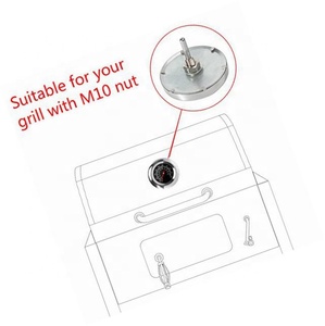 3 "Thép Không Gỉ BBQ Than Grill Pit Wood Smoker Nhiệt Kế Đo Nhiệt Độ Cao - Product Image 2