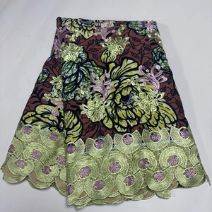 Wax African Cotton Fabric With <strong>Embroidery</strong> Laces African With <strong>Embroidery</strong> Lace <strong>Material</strong> Sewing French Lace Fabric for Dress - Product Image 5