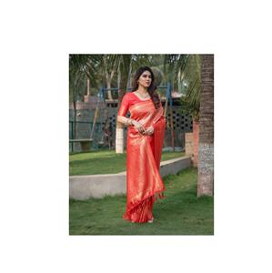 Excellent Quality Pure <b>Golden</b> and Silver Zari Kanchivaram Soft Silk for Wedding and Party Occasion at Bulk Price - Product Image 1