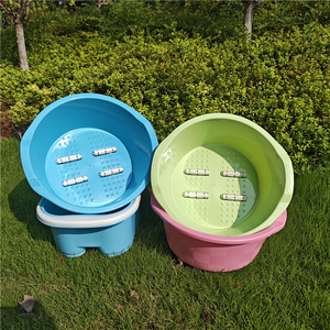 Baignoire pour les pieds en plastique avec massage par rouleaux, diamètre 42 cm, bassin de trempage pour les pieds pour soins de santé, usage domestique - Product Image 1