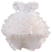 Robe de cérémonie européenne et américaine à manches bouffantes, en maille brodée, longueur thé, style princesse, pour fête d'anniversaire ou demoiselle d'honneur