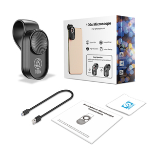 Pour smartphone <span class=keywords><strong>100x</strong></span> microscope bijoux inspection des insectes mini macro téléphone portable micro lentilles avec LED - Product Image 4
