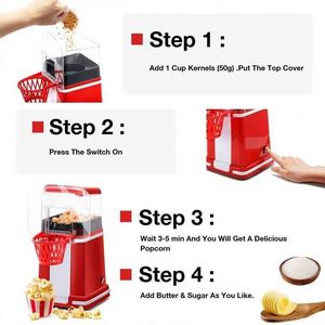 Máquina Eléctrica Mini para Hacer Palomitas de Maíz Saludables con Aire Caliente, Incluye Taza Medidora, Recipiente Extraíble para Uso en Fábricas de Snacks, 5 kg, 1 Año de Garantía - Product Image 2