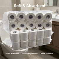 Vente directe d'usine, papier toilette super doux en pâte de bois vierge, 3 plis, blanc, haute résistance, écologique, pour la maison