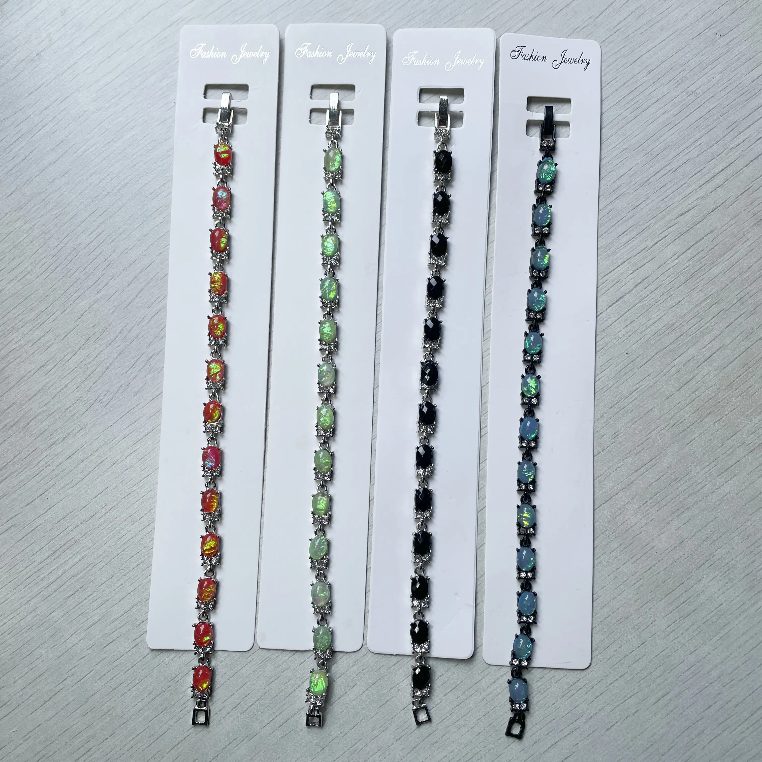 Grosir Pabrik unik 4 warna gelang batu permata opal api untuk wanita