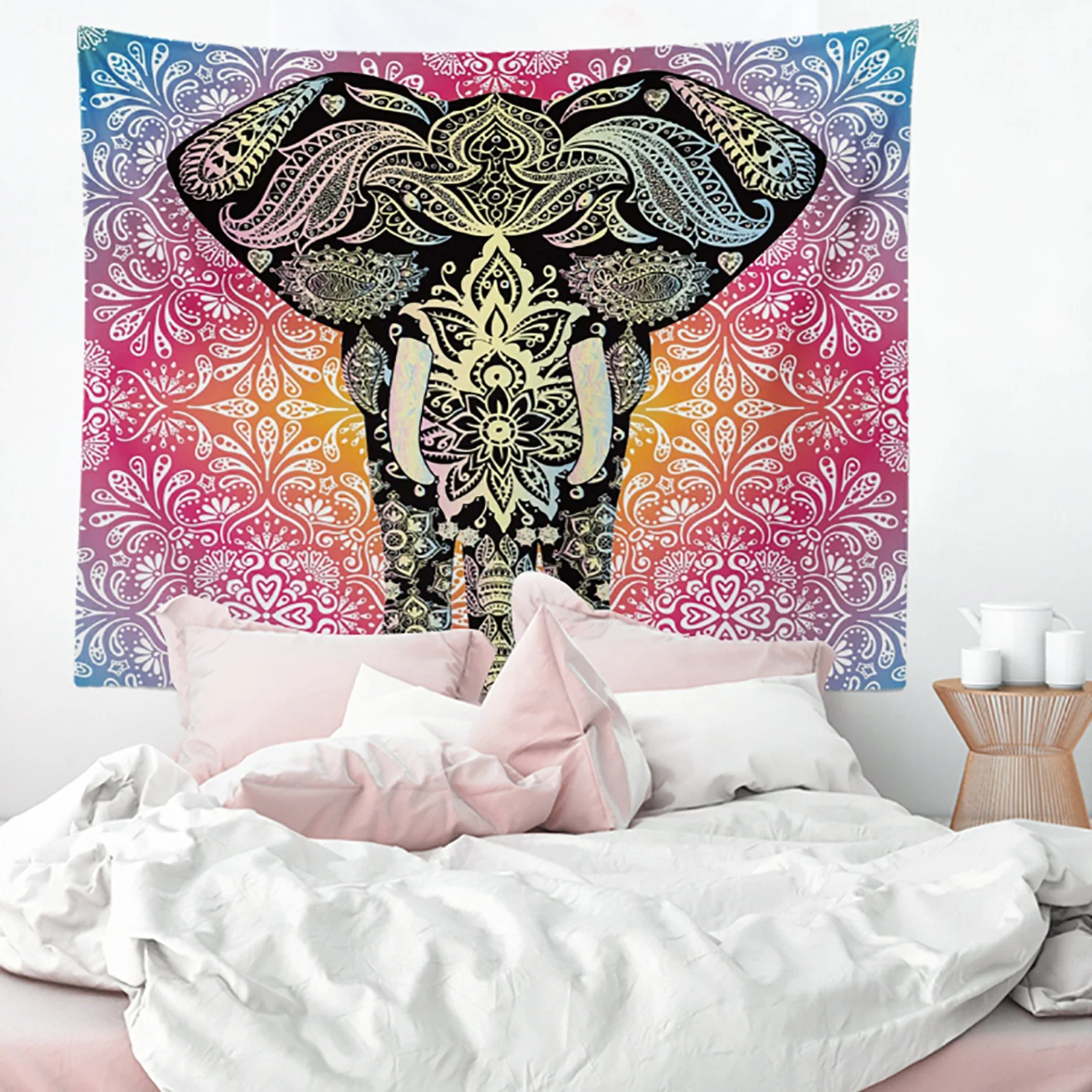 Tapeçaria de decoração para dormitório, venda quente, tapeçaria de parede com estampa de estilo boêmio, mandala, para sala de estar