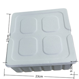 Caja de Embalaje de Pulpa Ecológica Verde 27x23x9.5cm, Caja de Regalo con Forro Electrónico de Papel Reciclado - Product Image 1
