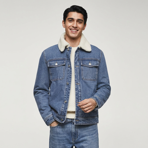 Sortie d'usine beau look veste en jean pour hommes High Street Service OEMODM veste en jean vintage éponge look attrayant pour hommes - Product Image 1