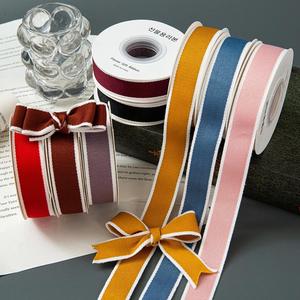 Korean Style 100% Polyester Chenille 2.5cm Plaid Frayed Edge Eco-friendly Ribbon for Flower Gift Wrapping DIY Handmade <b>Bow</b> - Product Image 2