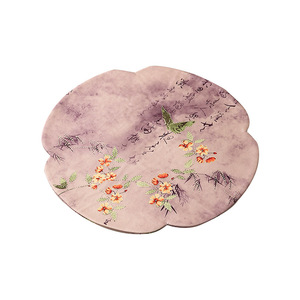 Tapis à thé en coton et lin d'inspiration zen chinoise avec motif prune et bambou pour théière, tasse et usage domestique - Product Image 5
