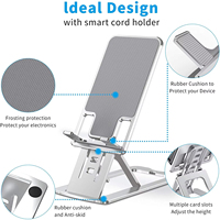 Support de téléphone et tablette pliable en métal ultra-fin et léger, support de bureau flexible pour téléphone portable, support vertical réglable pour téléphone et tablette