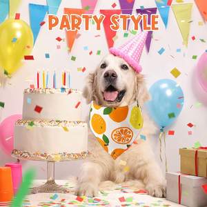 ผ้าพันคอสุนัข100% ทรงสามเหลี่ยมผ้าพันคอลายไดโนเสาร์ผลไม้สัตว์เลี้ยงสไตล์ฮาวายสำหรับฤดูใบไม้ผลิฤดูร้อน - Product Image 6