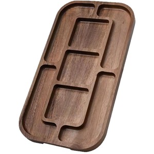Black walnut wood rectangular <b>tray</b>, Japanese style, household wooden fruit plate, afternoon <b>tea</b> fruit dish - Product Image 5