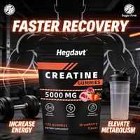 Creatina HCl, Gomitas de Creatina 5000mg, Halal, Orgánicas, para Hombres y Mujeres, Apoyo Muscular, 60, 90, 120 Unidades, OEM