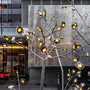 Kim loại hiện đại mô phỏng sáng cảnh quan trang trí cho ngoài trời lớn bằng thép không gỉ cây điêu khắc vườn ánh sáng - Product Image 2