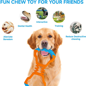 AFP-Juguete interactivo para perros de entrenamiento al aire libre, juguete para masticar, juego de tira y afloja, juguete para masticar mascotas con 2 asas, juguete de goma resistente y duradero para perros - Product Image 6