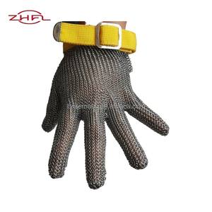 Guantes de Carnicero de Malla de Acero Inoxidable de Grado Alimenticio Resistentes a Cortes, Tejido Ambidiestro, Puño Tipo Guantelete con Cierre de Hebilla, 3.81mm - Product Image 6