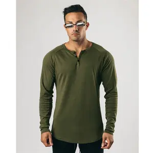 Moda 2022 primavera autunno verde militare polo pullover economico casual uomo manica lunga t shirt per uomo 100% cotone manica lunga