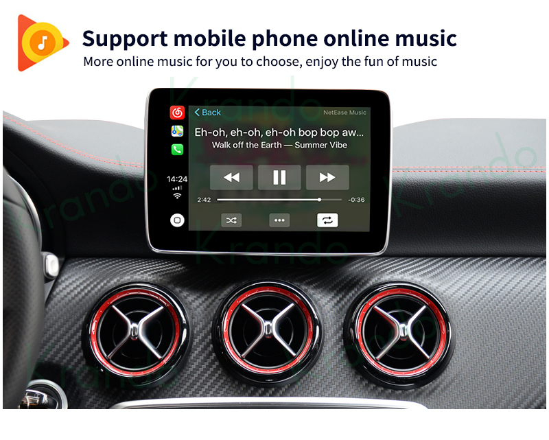 Krando Wireless Carplay Interface Box per Mercedes Benz A W176 GLA W156 NTG 4.0 4.5 5.0 Siri Control Android aggiornamento automatico AI