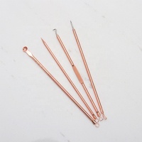 4 pièces ensemble de dissolvant de comédons de soins de beauté extracteur d'aiguille de points noirs et d'acné avec kit de boîte de rangement soins du visage pour le traitement de l'acné