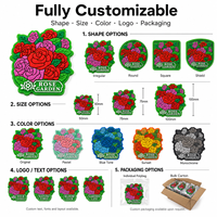 Patch en caoutchouc PVC 3D personnalisé motif rose, design floral de jardin, badge souple avec logo en relief pour sacs, vêtements, chapeaux et accessoires de mode
