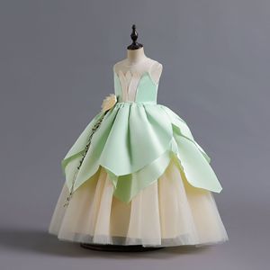 Grenouille Prince Princesse <span class=keywords><strong>Robe</strong></span> Sans Manches Style Long Halloween Princesse <span class=keywords><strong>Tiana</strong></span> <span class=keywords><strong>Robe</strong></span> - Product Image 6