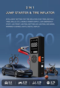 Fuente de alimentación de arranque de emergencia portátil 12V arrancador de coche e Inflador de neumáticos con compresor de bomba de aire paquete de energía del coche - Product Image 6