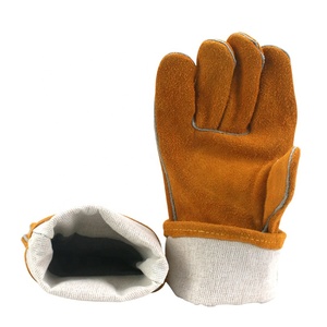 Guantes de soldadura de seguridad, resistentes al calor, color amarillo, cuero de vaca dividido, soldadura de arco de argón, baratos - Product Image 5